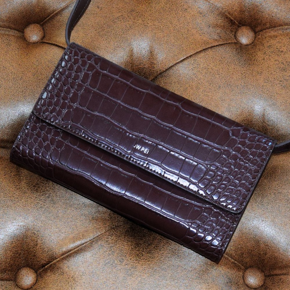 JW Pei - The Flap Wallet in Nutella Croc